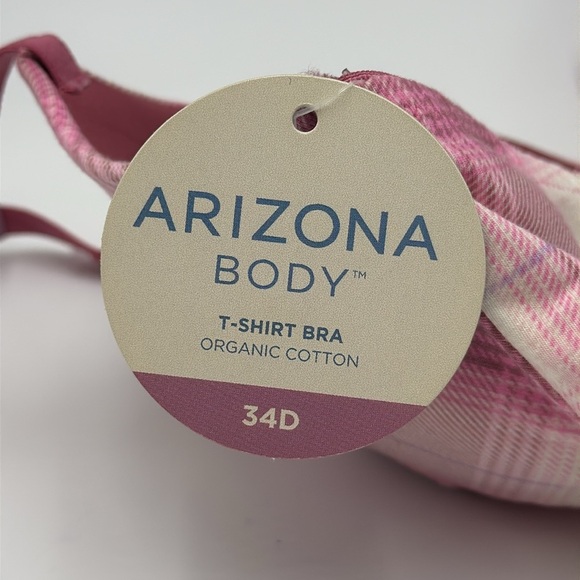 NWT ARIZONA Pop Plaid Rose T-Shirt Bra Size 34D - Picture 5 of 8